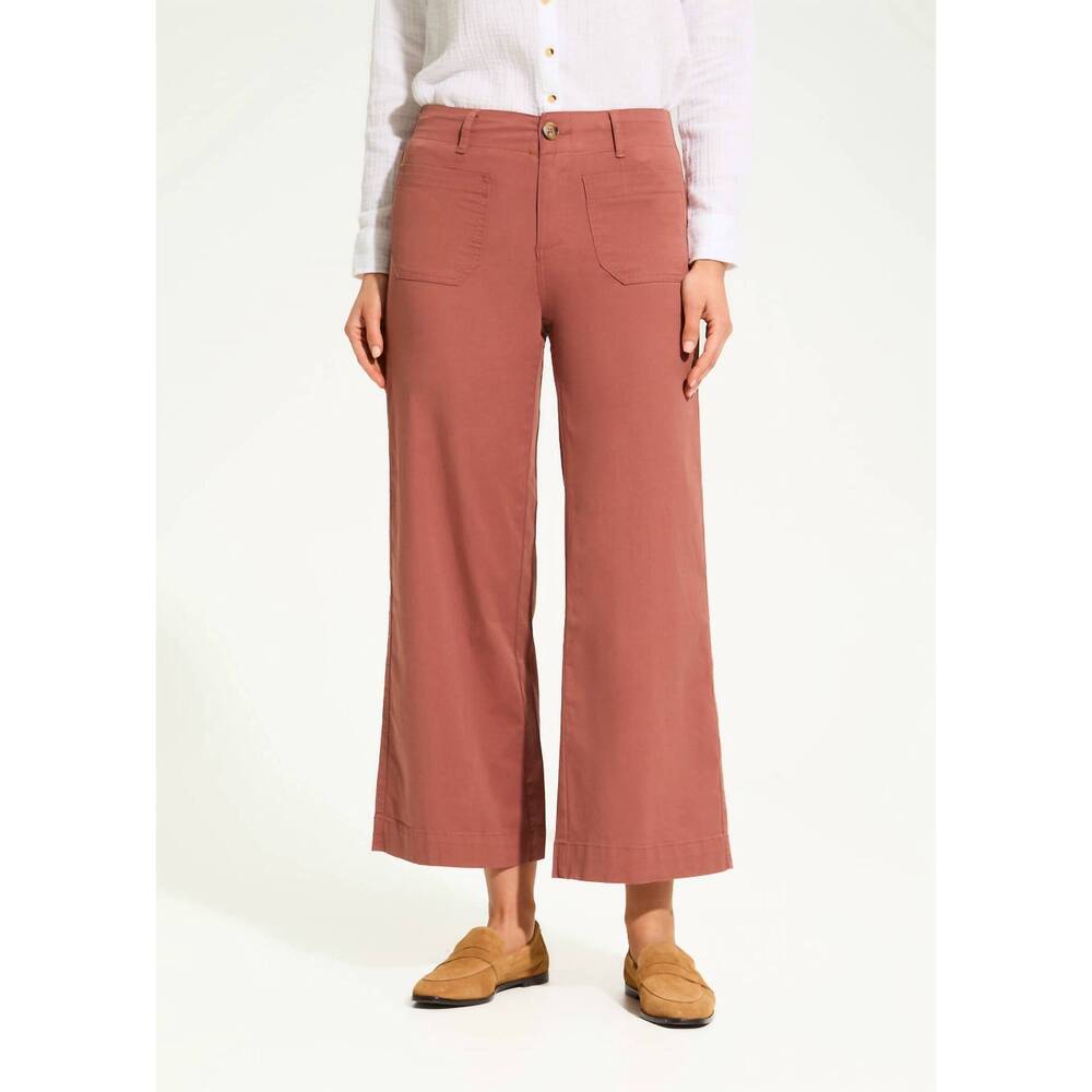 NEW FDJ christina wide ankle denim pant in bronzer